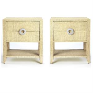 Home Square 28&quotH Modern End Table in Beige - Set of 2