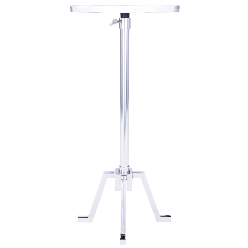 Home Square Metal & Marble Chrome End Table in Silver - Set of 2