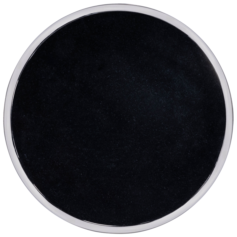 Home Square Metal & Marble Chrome End Table in Silver - Set of 2