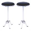 Home Square Metal & Marble Chrome End Table in Silver - Set of 2