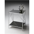 Home Square Modern Mirrored End Table in Black - Set of 2