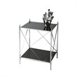 Home Square Modern Mirrored End Table in Black - Set of 2