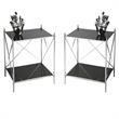 Home Square Modern Mirrored End Table in Black - Set of 2