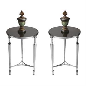 Home Square Modern Accent End Table in Black - Set of 2