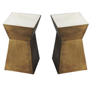 Home Square 20.5&quotH Transitional End Table in Multi-Color - Set of 2
