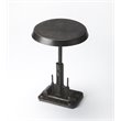Home Square Industrial Chic Round End Table in Black - Set of 2