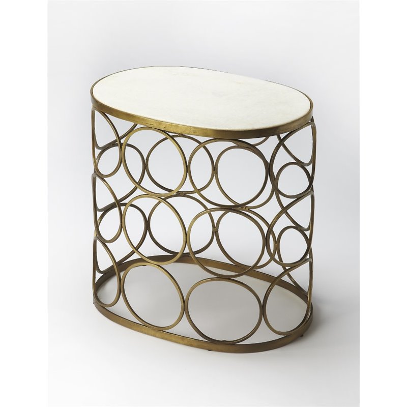 Home Square Oval End Table in Metalworks - Set of 2