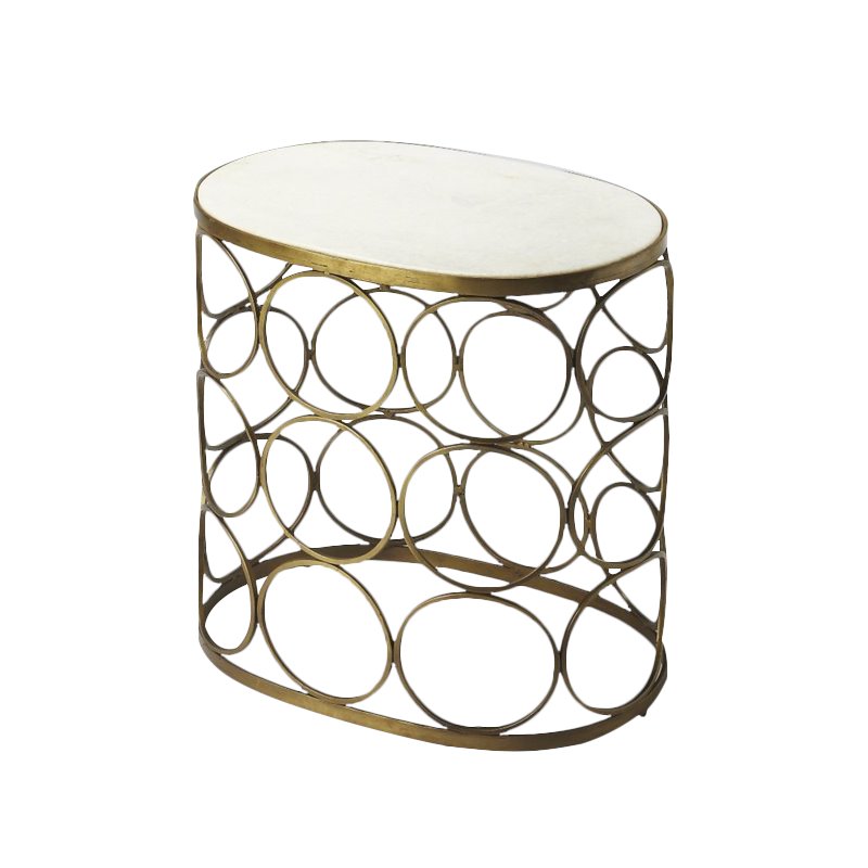 Home Square Oval End Table in Metalworks - Set of 2