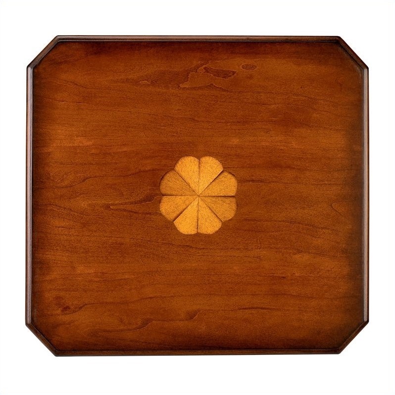 Home Square Accent Table in Olive Ash Burl Finish - Set of 2