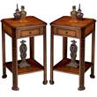 Home Square Accent Table in Olive Ash Burl Finish - Set of 2