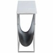 Home Square Marble and Leather Magazine Table in Beige - Set of 2