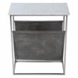 Home Square Marble and Leather Magazine Table in Beige - Set of 2