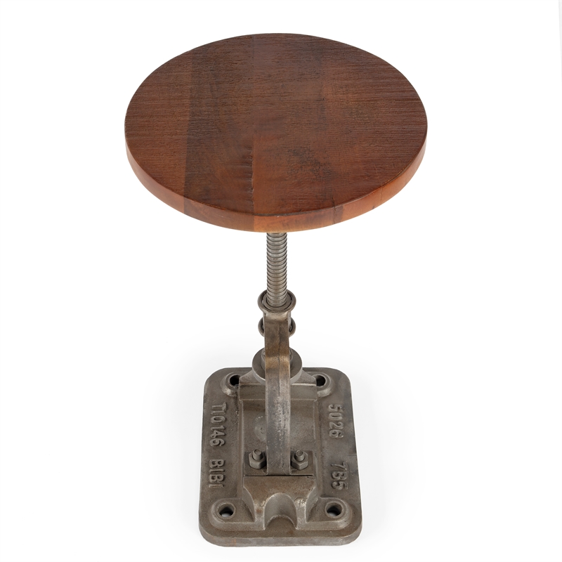 Home Square Industrial Chic Adjustable Accent Table - Set of 2