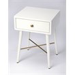Home Square End Table in White and Gold - Set of 2