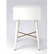 Home Square End Table in White and Gold - Set of 2