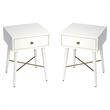 Home Square End Table in White and Gold - Set of 2