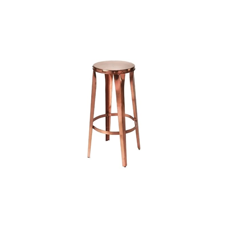 Home Square Copper Backless Bar Stool in Copper - Set of 2