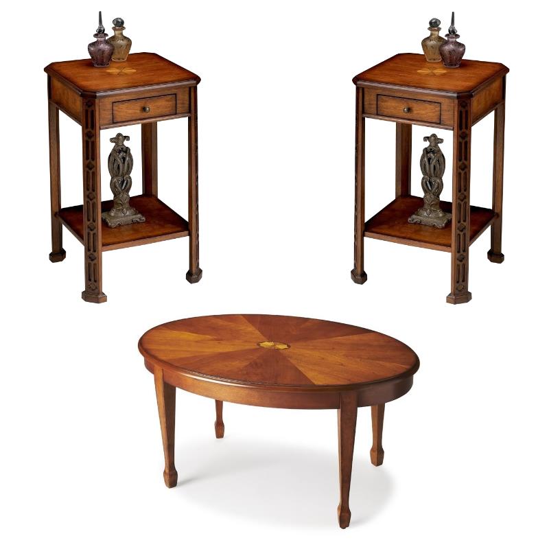 Home Square 3-Piece Set with 2 Accent Tables & 1 Coffee Table