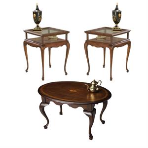 Home Square 3-Piece Set with 2 Curio Tables & 1 Cocktail Table