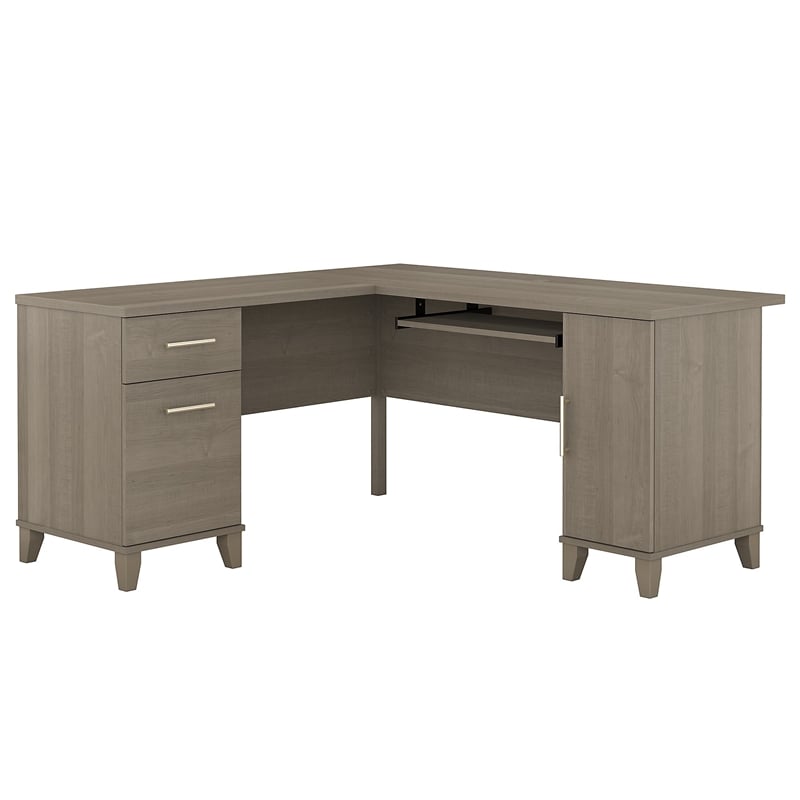 Home Square 2-Piece Set with 60W L Shaped Desk & 2-Drawer File Cabinet