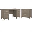 Home Square 2-Piece Set with 60W Office Desk & 2-Drawer File Cabinet