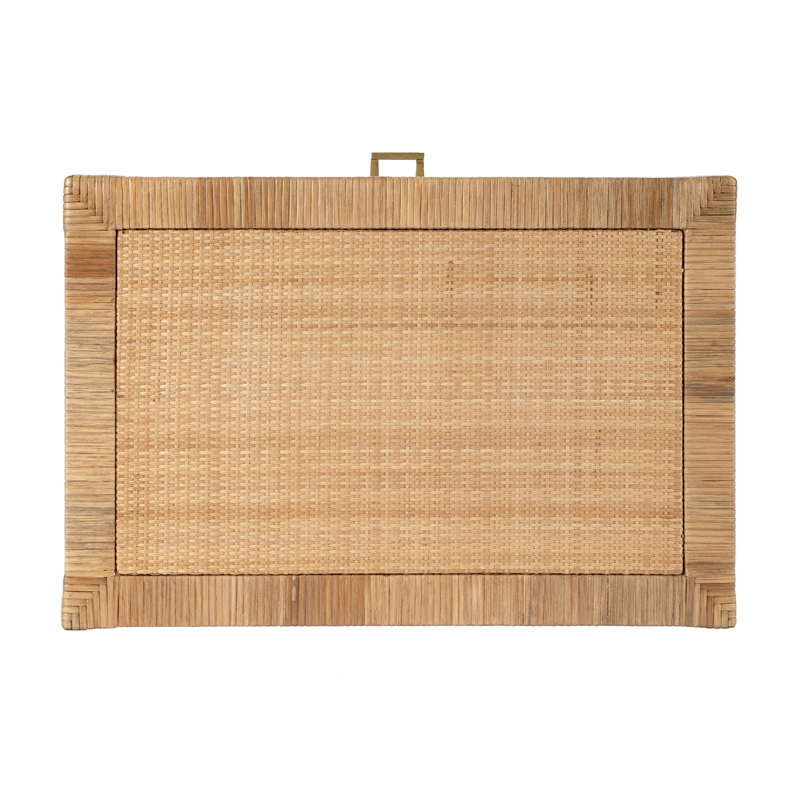 Home Square 1 Drawer Natural Raffia Nightstand - Set of 2