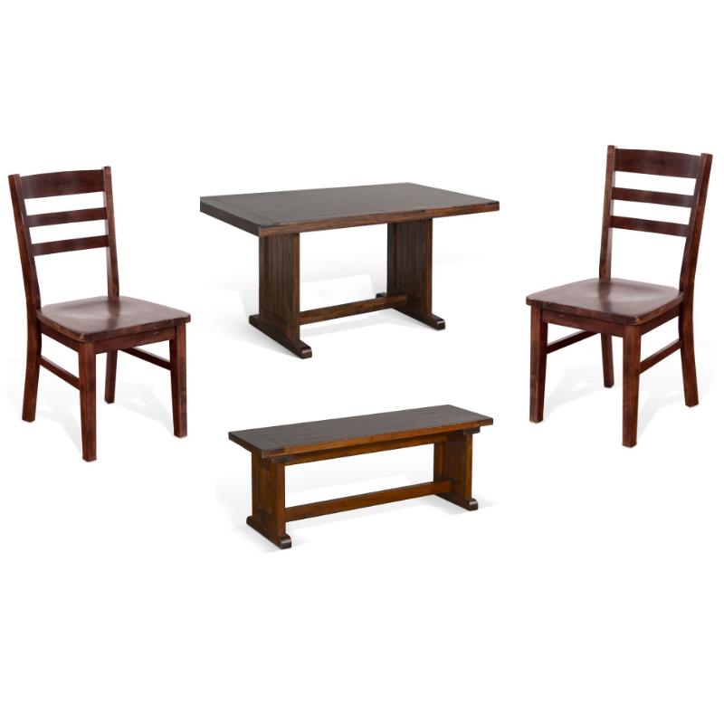 Home Square 4-Piece Set with Side Bench 60