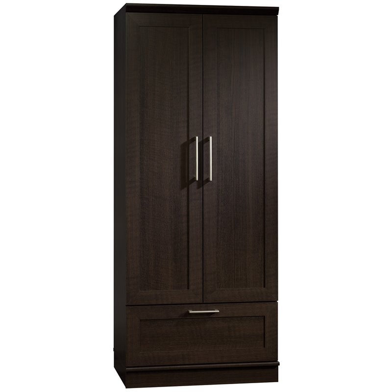 Home Square 2-Piece Set with Wardrobe Armoire and Storage Cabinet in Dakota Oak