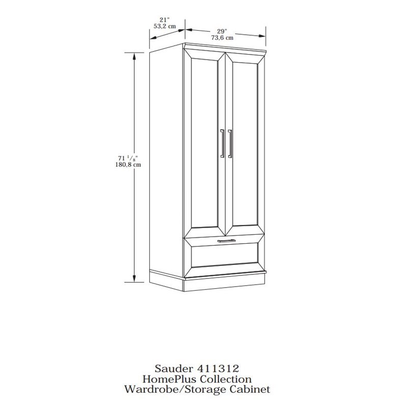 Home Square 2-Piece Set with Base Cabinet & Wardrobe Armoire in Dakota Oak