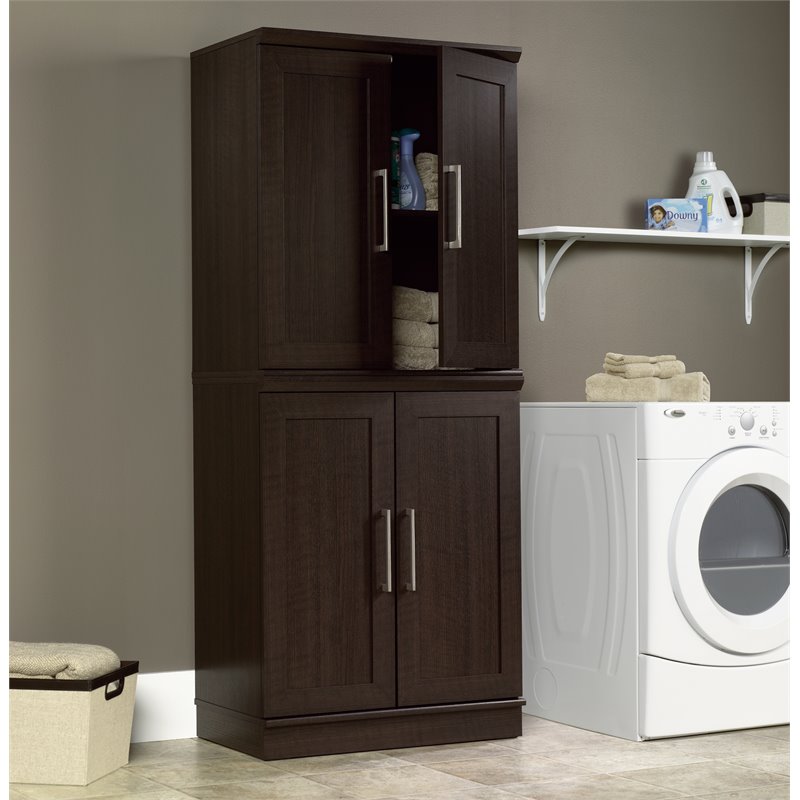 Home Square 2-Piece Set with Base Cabinet & Wardrobe Armoire in Dakota Oak
