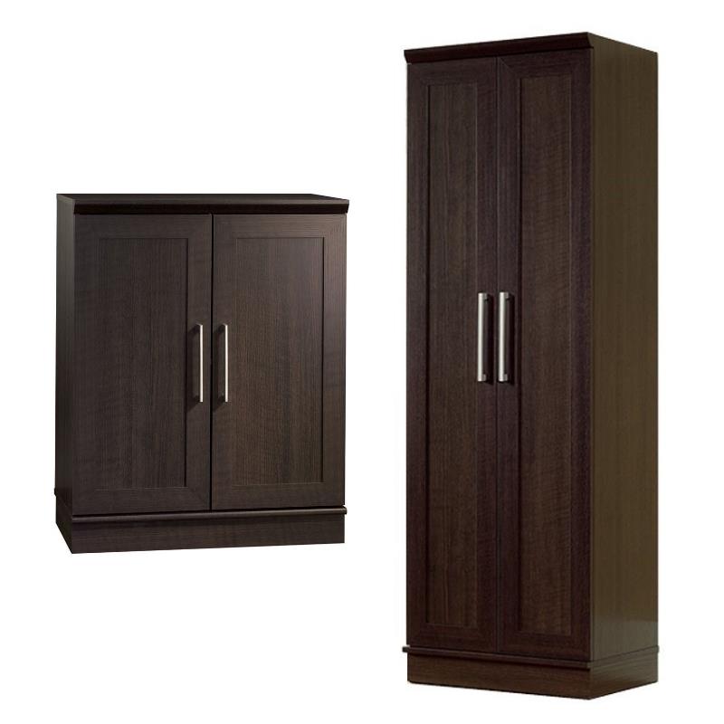 Home Square 2-Piece Set with Base Cabinet & Storage Cabinet in Dakota Oak