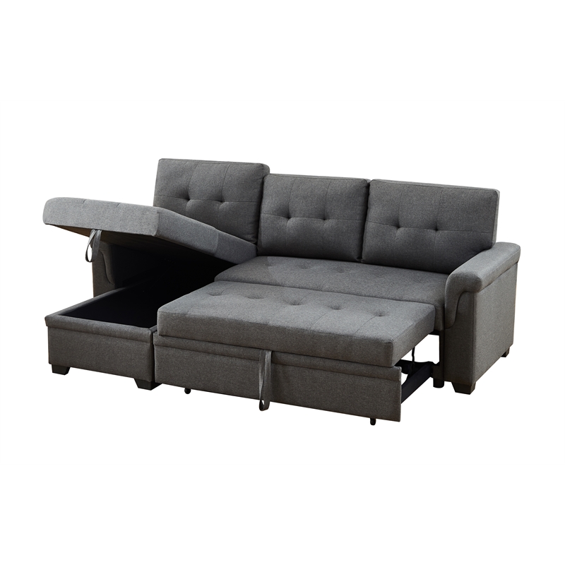 Home Square 2-Piece Set with Reversible Sleeper Sofa & Wood Coffee Table