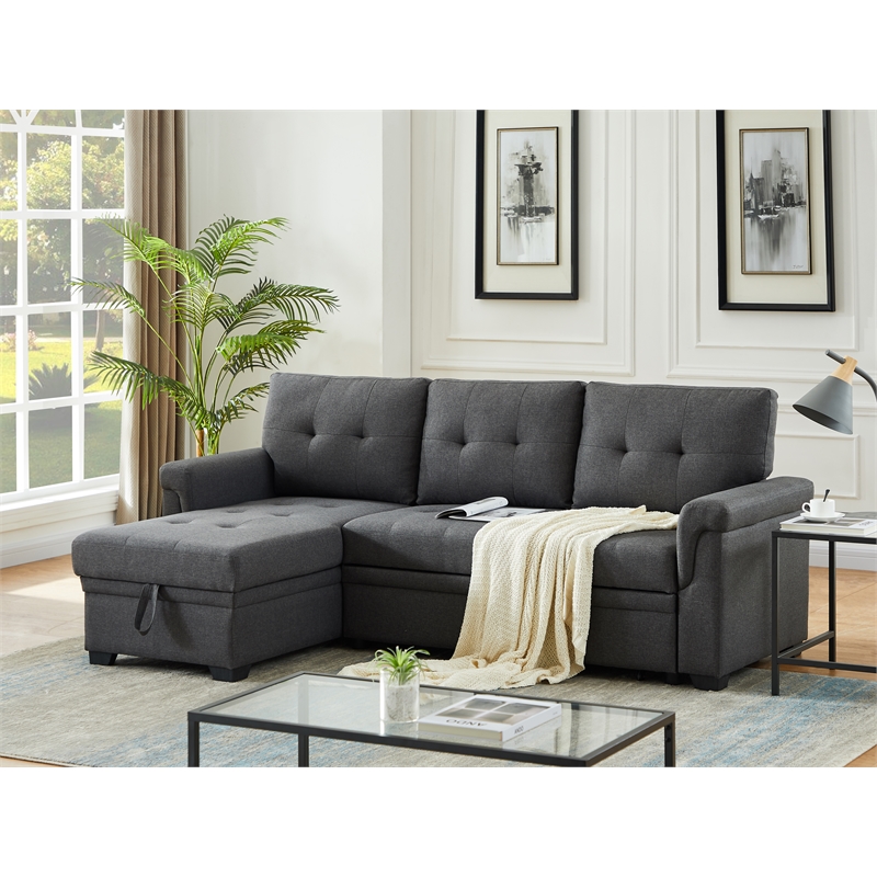 Home Square 2-Piece Set with Reversible Sleeper Sofa & Wood Coffee Table