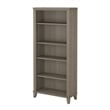 Home Square 2-Piece Set with L Desk & 5 Shelf Bookcase in Ash Gray