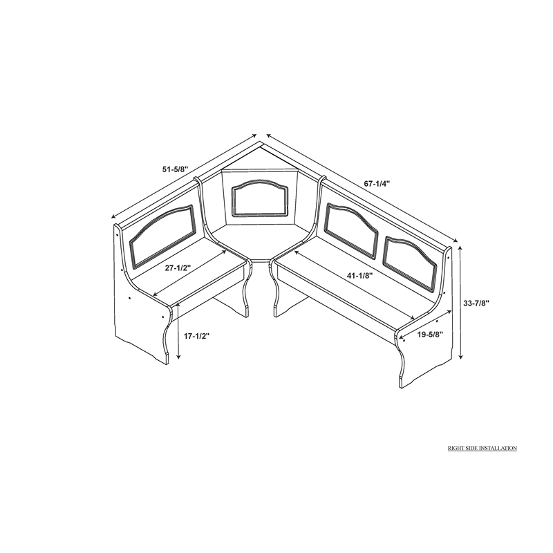 Home Square Furniture 2-Piece Set with Dining Table & Corner Unit in Natural