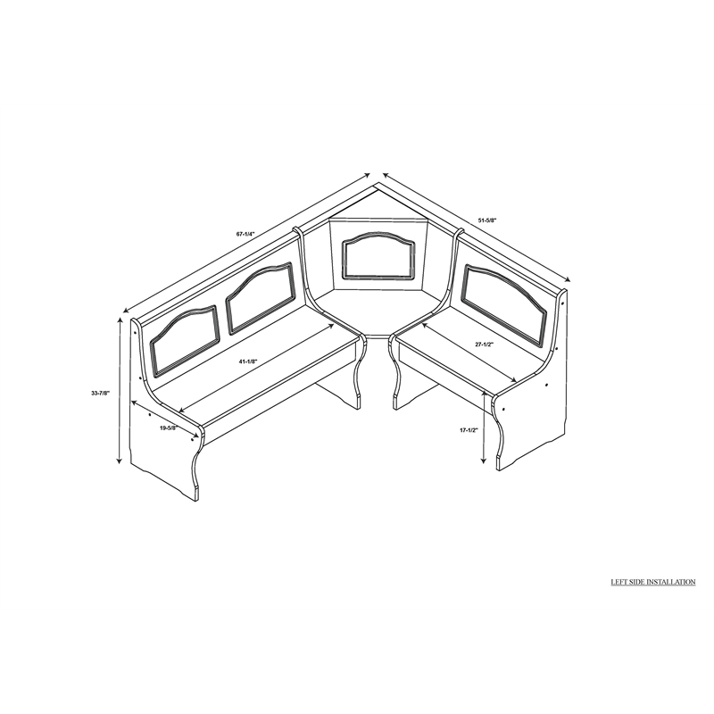 Home Square Furniture 2-Piece Set with Dining Table & Corner Unit in Natural