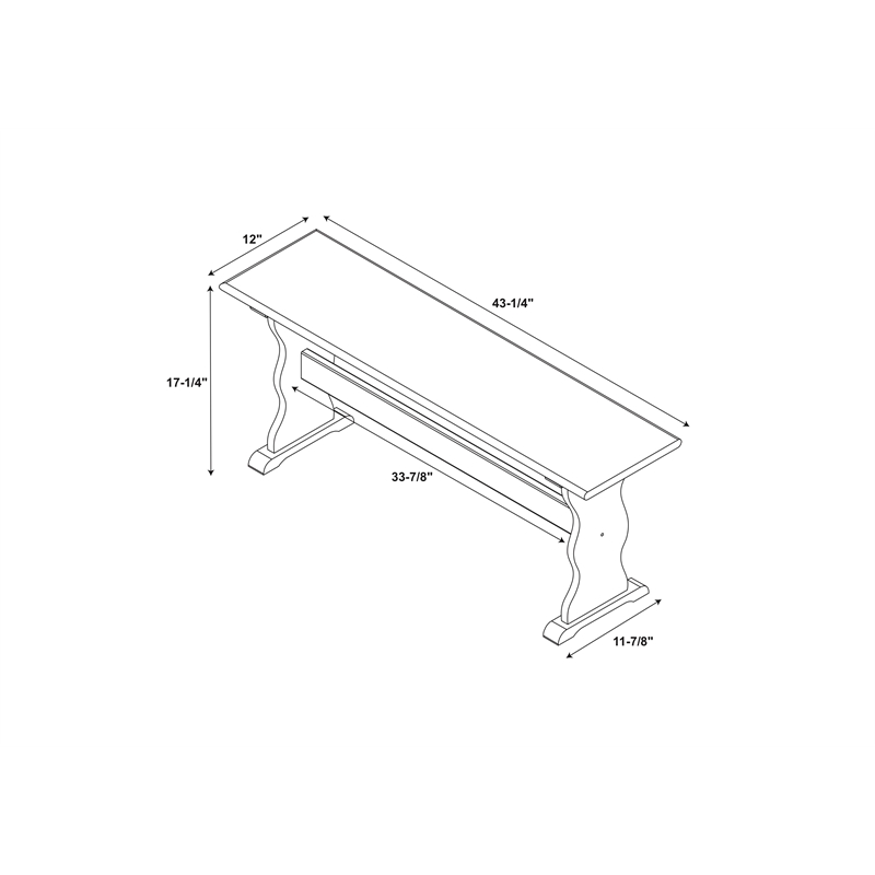 Home Square Furniture 2-Piece Set with Dining Table & Bench in Walnut