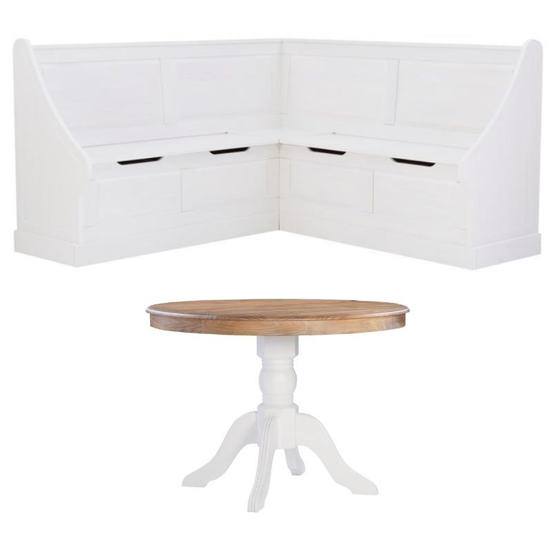 Home Square Furniture 2-Piece Set with Corner Breakfast Nook & Dining Table