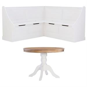 Home Square Furniture 2-Piece Set with Corner Breakfast Nook & Dining Table