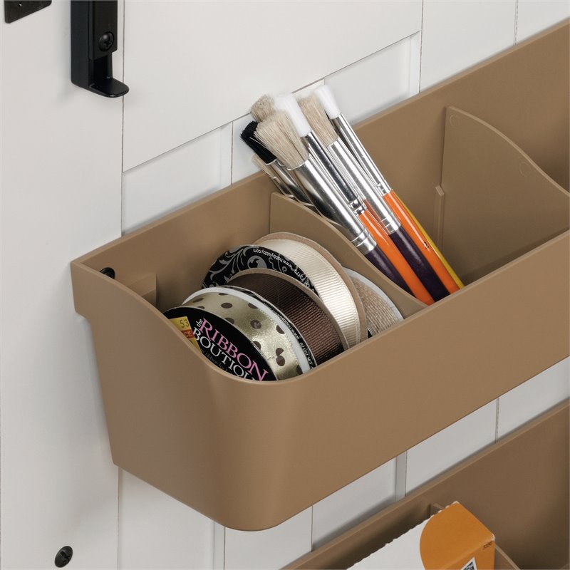 Home Square 2-Piece Set with Craft Table & 3-Shelf Bookcase in Soft White
