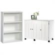 Home Square Furniture 2-Piece Set with Craft Table & 3-Shelf Bookcase