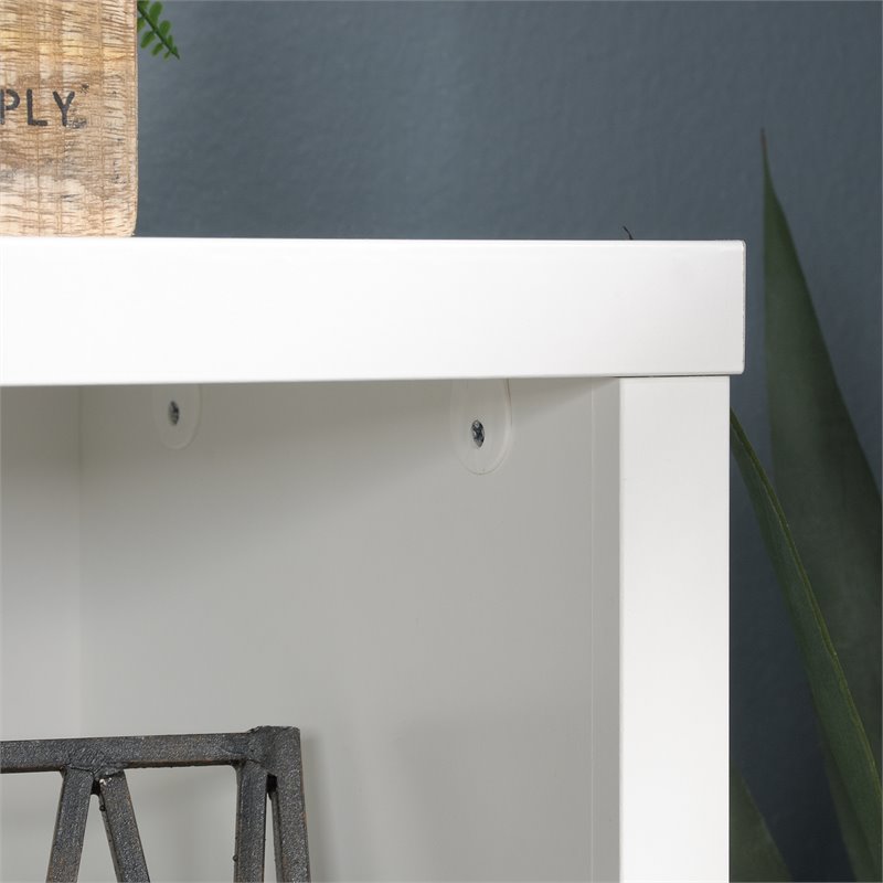 Home Square 2-Piece Set with Craft Table & Horizontal Bookcase in Soft White
