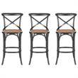 Home Square Oak Wood Barstool in Hickory - Set of 3