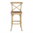 Home Square Industrial Oak Wood Barstool in Weathered Oak - Set of 3