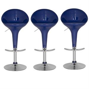 Home Square 23.6&quot-32.5&quot Bar Stool in Navy Blue - Set of 3