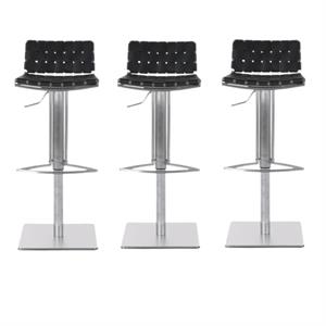 Home Square 30.7&quot Gas Lift Bar Stool in Black - Set of 3