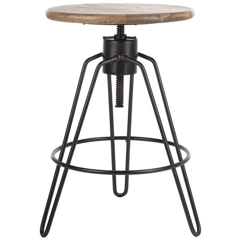 Home Square Adjustable Swivel Counter Stool in Natural Honey - Set of 3