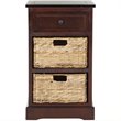 Home Square Side Storage Side Table in Dark Cherry - Set of 2