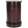 Home Square Wood Oval Cabinet in Dark Cherry - Set of 2