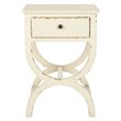 Home Square Poplar Wood Night Table in Distressed Vanilla - Set of 2